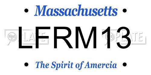 LFRM13 Massachusetts License Plate