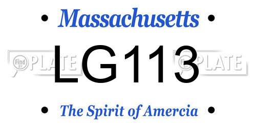 LG113 Massachusetts License Plate