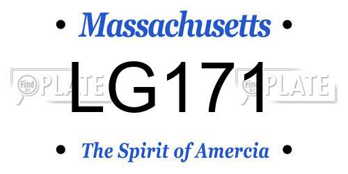 LG171 Massachusetts License Plate