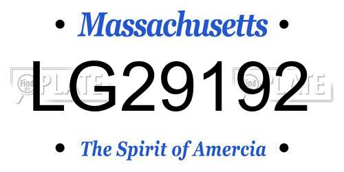LG29192 Massachusetts License Plate
