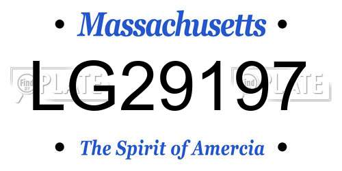 LG29197 Massachusetts License Plate