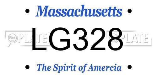 LG328 Massachusetts License Plate