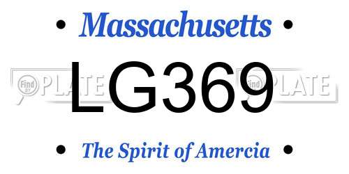 LG369 Massachusetts License Plate