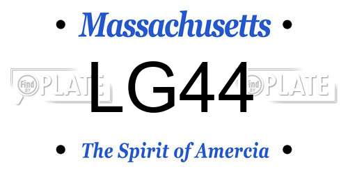 LG44 Massachusetts License Plate