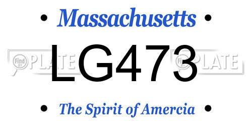LG473 Massachusetts License Plate