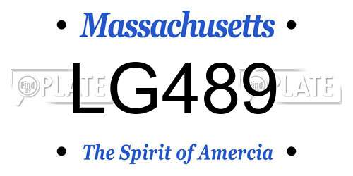 LG489 Massachusetts License Plate