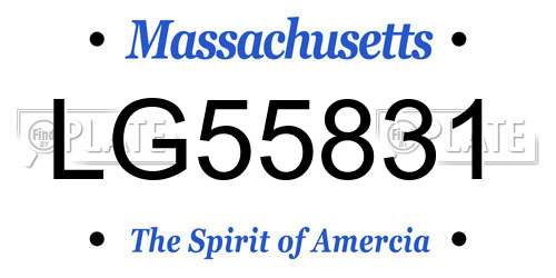 LG55831 Massachusetts License Plate