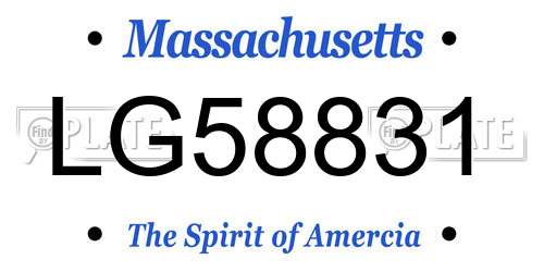 LG58831 Massachusetts License Plate