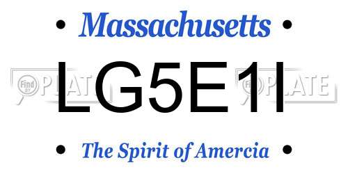 LG5E1I Massachusetts License Plate