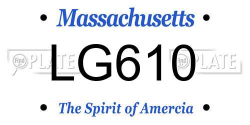 LG610 Massachusetts License Plate