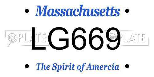 LG669 Massachusetts License Plate