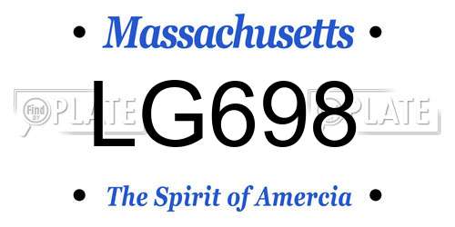 LG698 Massachusetts License Plate