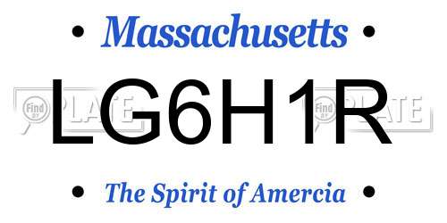 LG6H1R Massachusetts License Plate