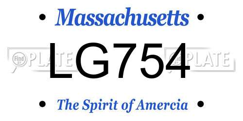LG754 Massachusetts License Plate