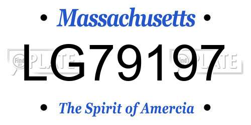 LG79197 Massachusetts License Plate