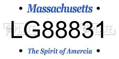 LG88831 Massachusetts License Plate