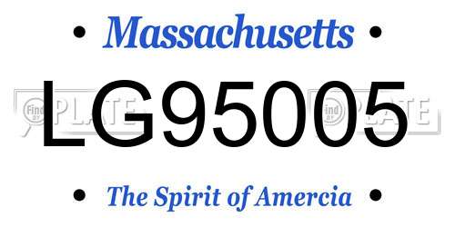 LG95005 Massachusetts License Plate