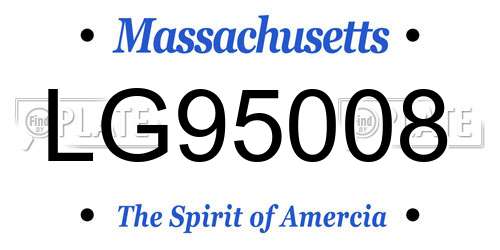 LG95008 Massachusetts License Plate