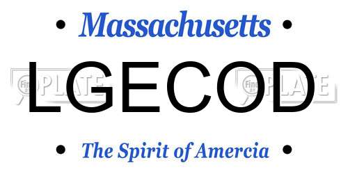 LGECOD Massachusetts License Plate