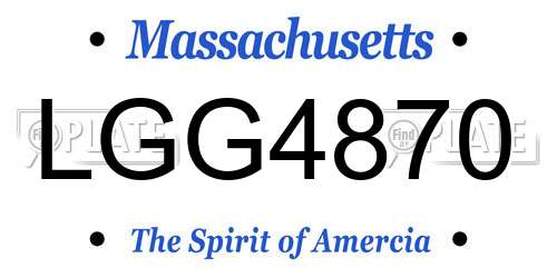 LGG4870 Massachusetts License Plate