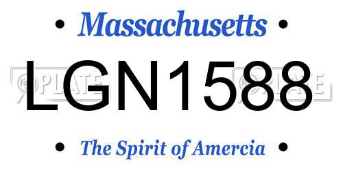 LGN1588 Massachusetts License Plate