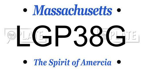 LGP38G Massachusetts License Plate