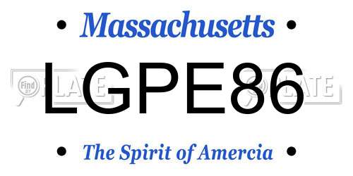 LGPE86 Massachusetts License Plate