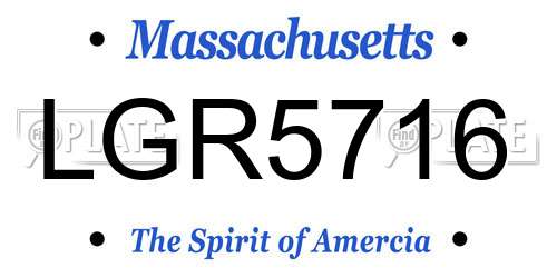 LGR5716 Massachusetts License Plate