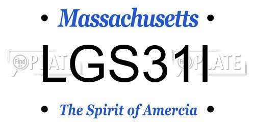 LGS31I Massachusetts License Plate