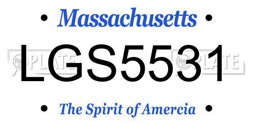 LGS5531 Massachusetts License Plate