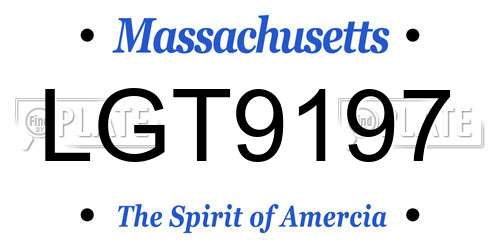 LGT9197 Massachusetts License Plate