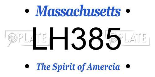 LH385 Massachusetts License Plate