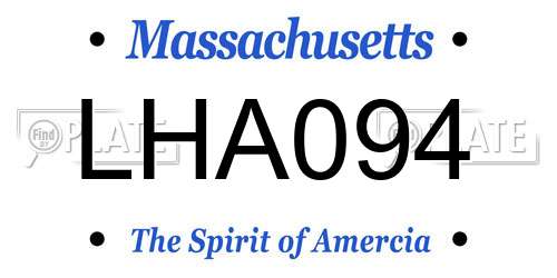 LHA094 Massachusetts License Plate
