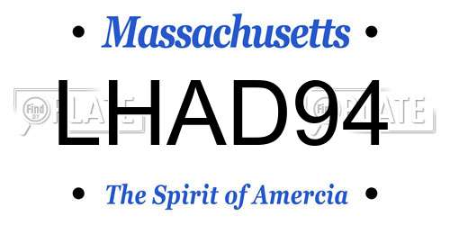 LHAD94 Massachusetts License Plate