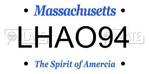 LHAO94 Massachusetts License Plate