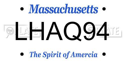 LHAQ94 Massachusetts License Plate