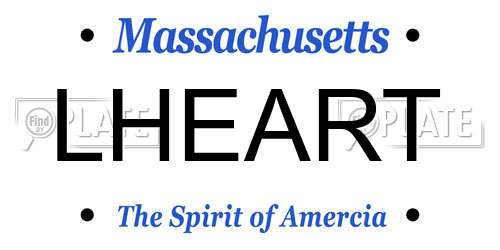 LHEART Massachusetts License Plate