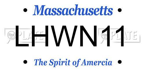 LHWN11 Massachusetts License Plate
