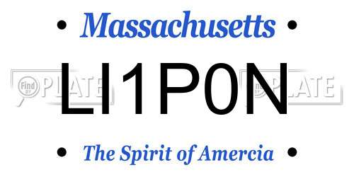 LI1P0N Massachusetts License Plate