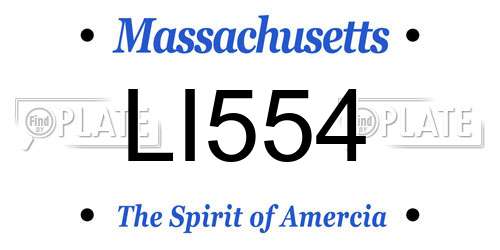 LI554 Massachusetts License Plate