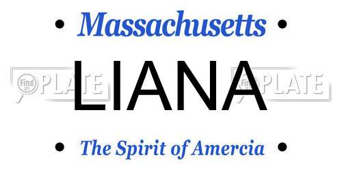 LIANA Massachusetts License Plate
