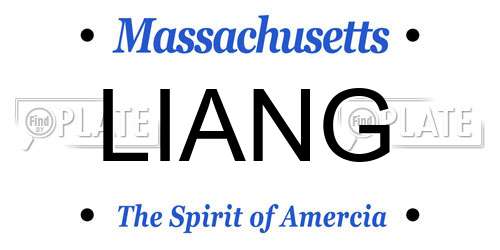 LIANG Massachusetts License Plate