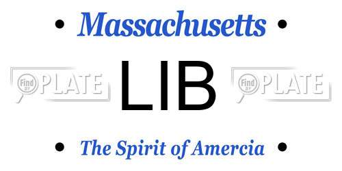 LIB Massachusetts License Plate