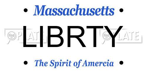 LIBRTY Massachusetts License Plate