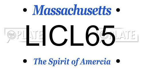 LICL65 Massachusetts License Plate