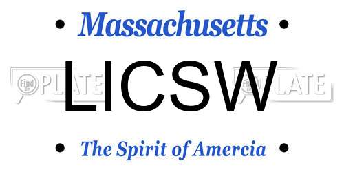 LICSW Massachusetts License Plate