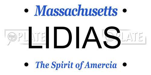 LIDIAS Massachusetts License Plate