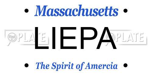 LIEPA Massachusetts License Plate