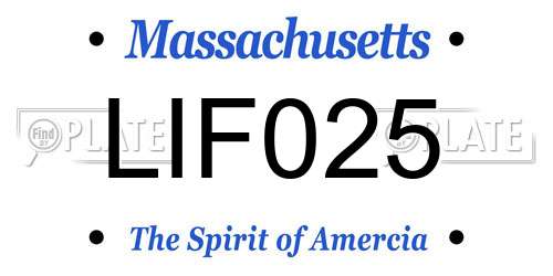 LIF025 Massachusetts License Plate