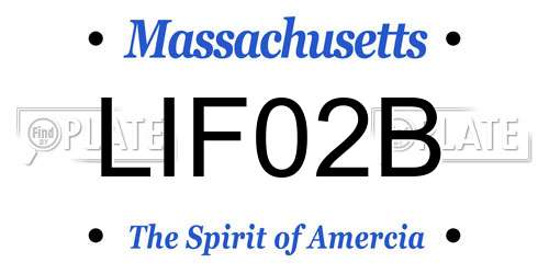 LIF02B Massachusetts License Plate